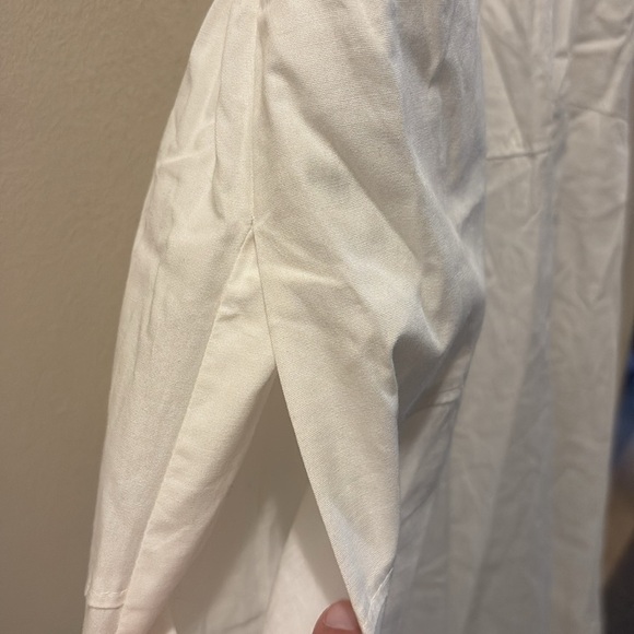 Anthropologie White Sleeveless Sundress - LP - bubble hem - open back - pockets - Picture 3 of 8